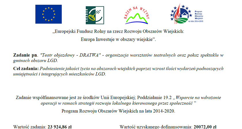 Zadanie współfinansowane jest ze środków Unii Europejskiej!